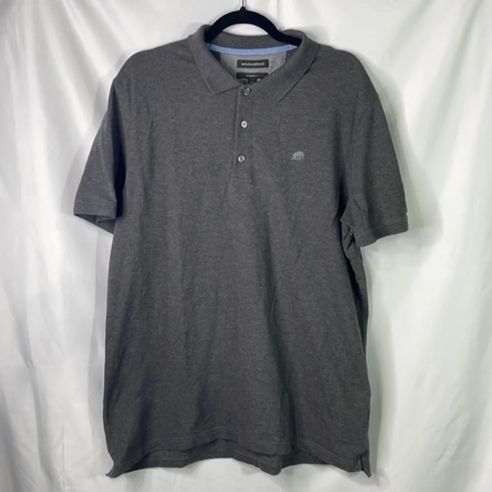 Banana Republic standard fit, dark gray polo
